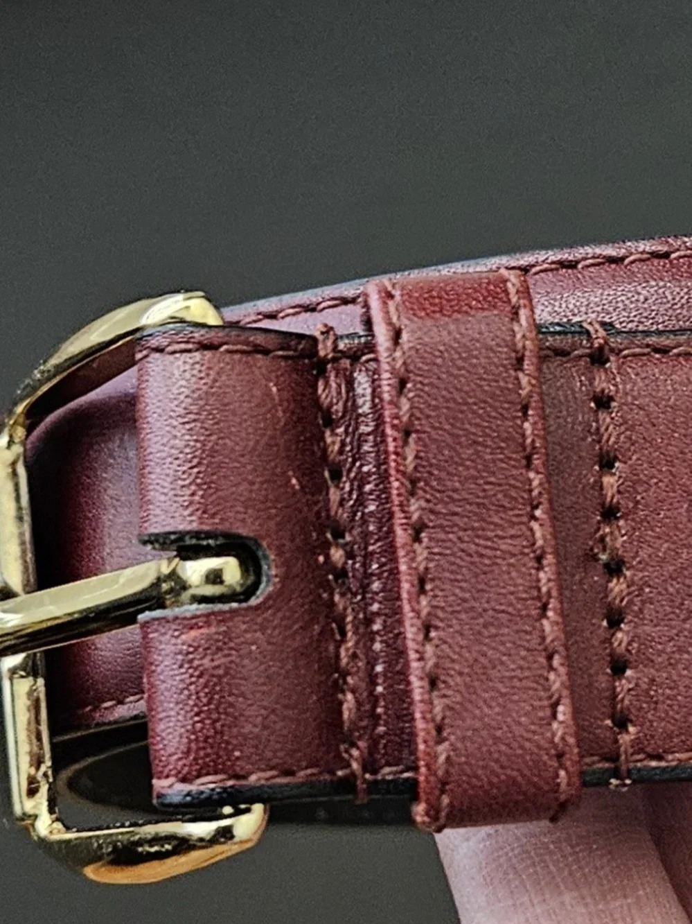 VINTAGE Yves Saint Laurent CASSANDRE ,CHERRY MORELLO LEATHER BELT